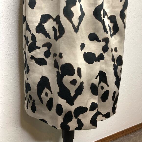 Ann Taylor cream black animal print sleeveless sheath dress size 10 - Picture 12 of 15